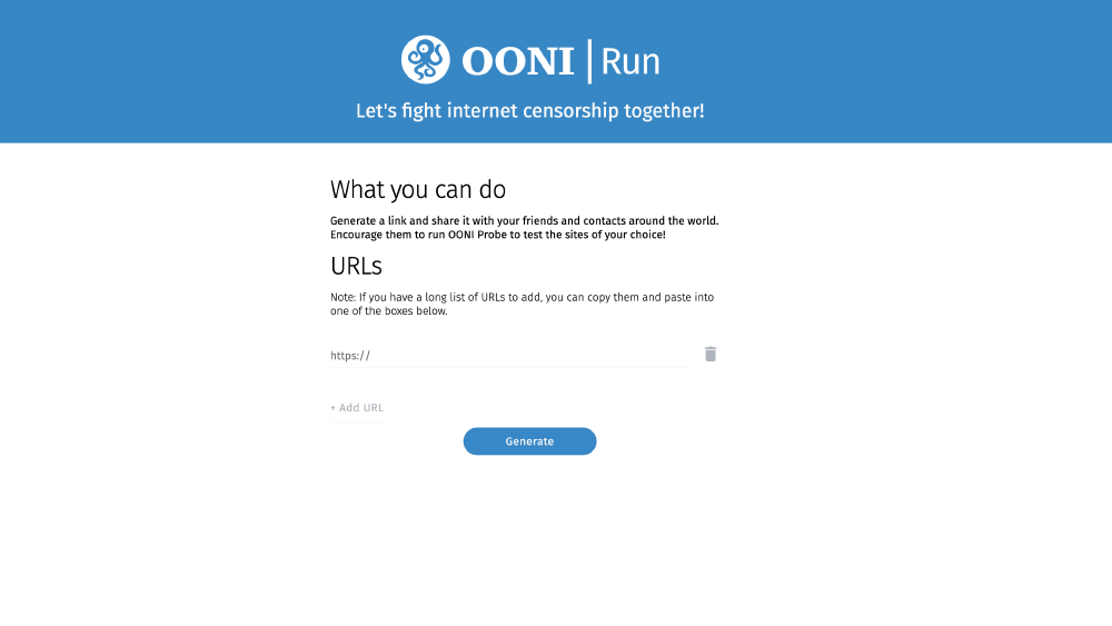 OONI Run landing page OONI Run landing page