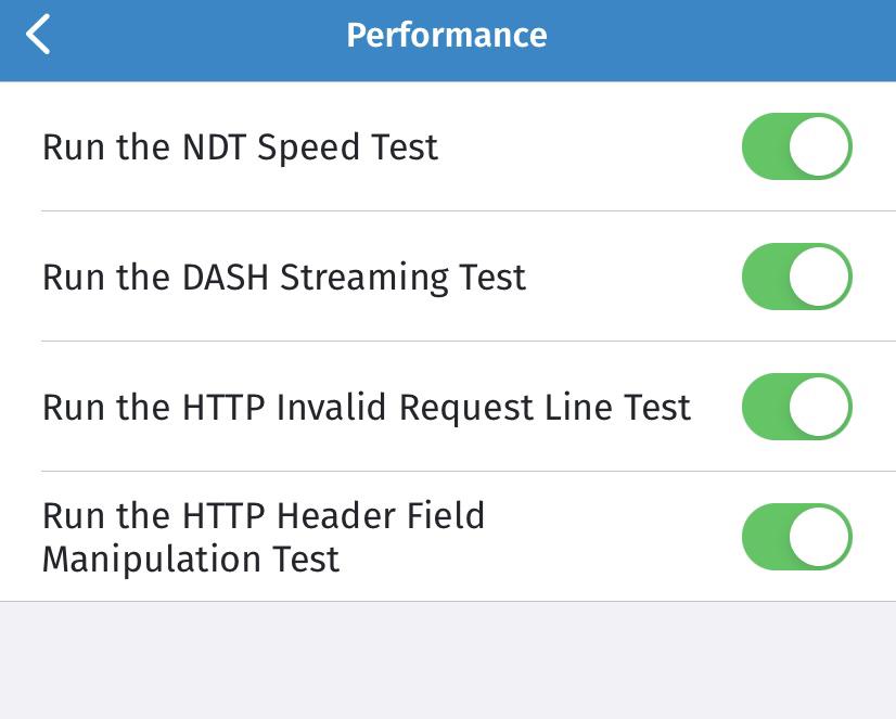 Performance settings Performance settings